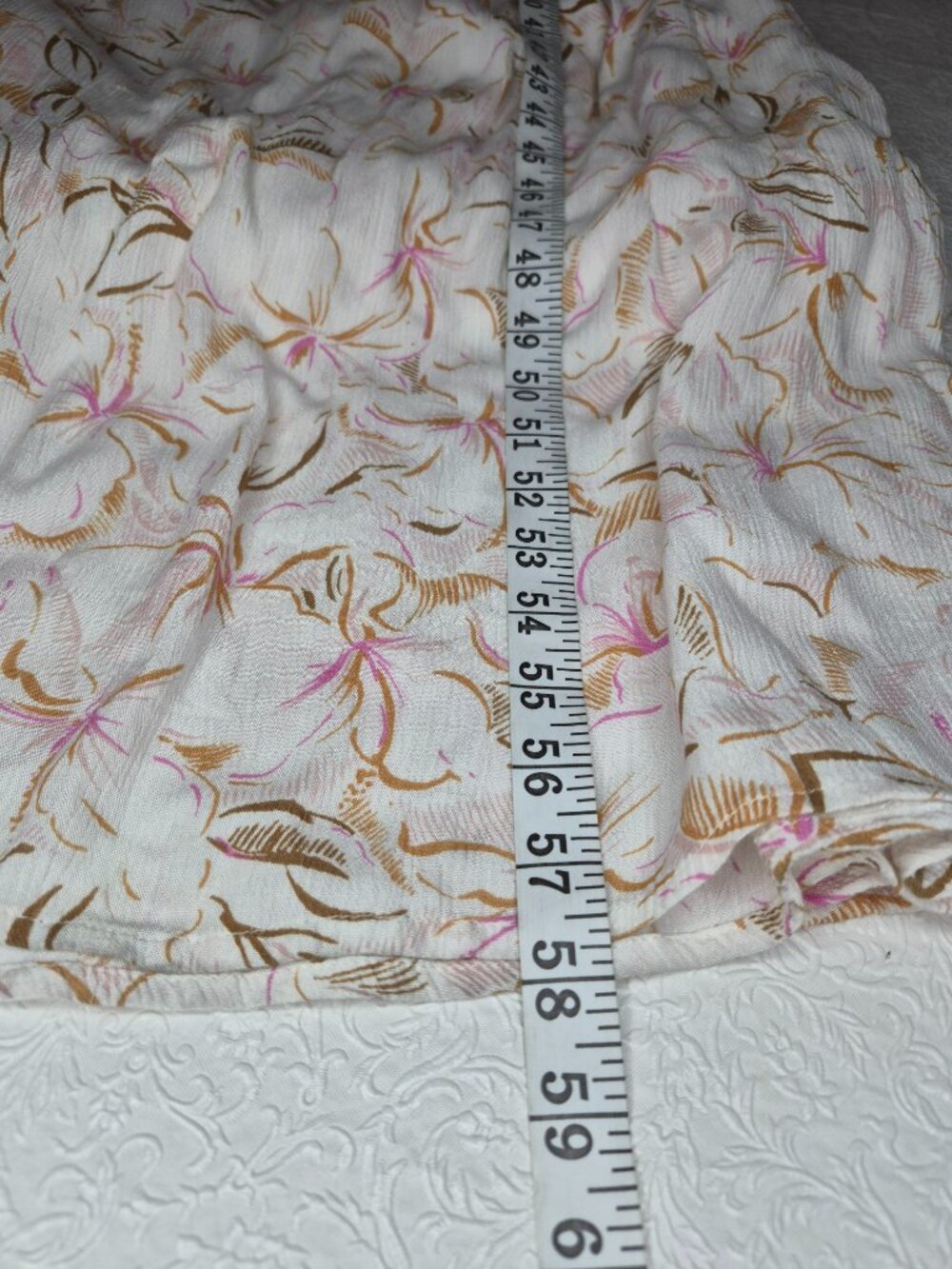 O'Neill Floral Womens L Lined Backless V-Neck Maxi Halter Dress Ivory Pink Brown - Picture 14 of 15